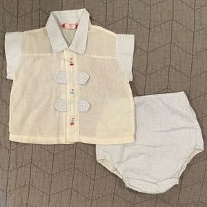 Lightweight 2-Piece Baby Outfit with Sailboats